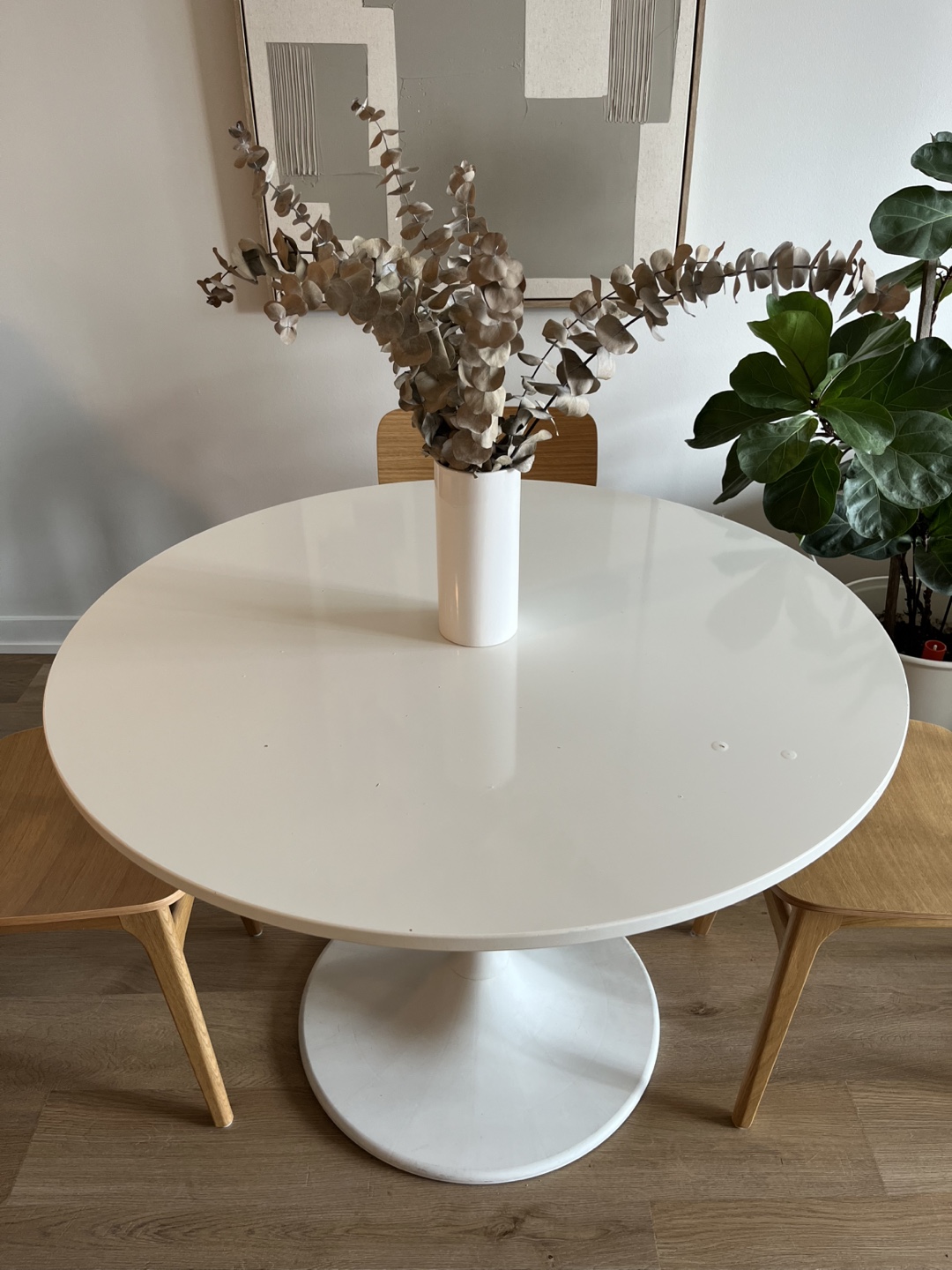 IKEA DOCKSTA White Round Pedestal Dining Table - photo 4
