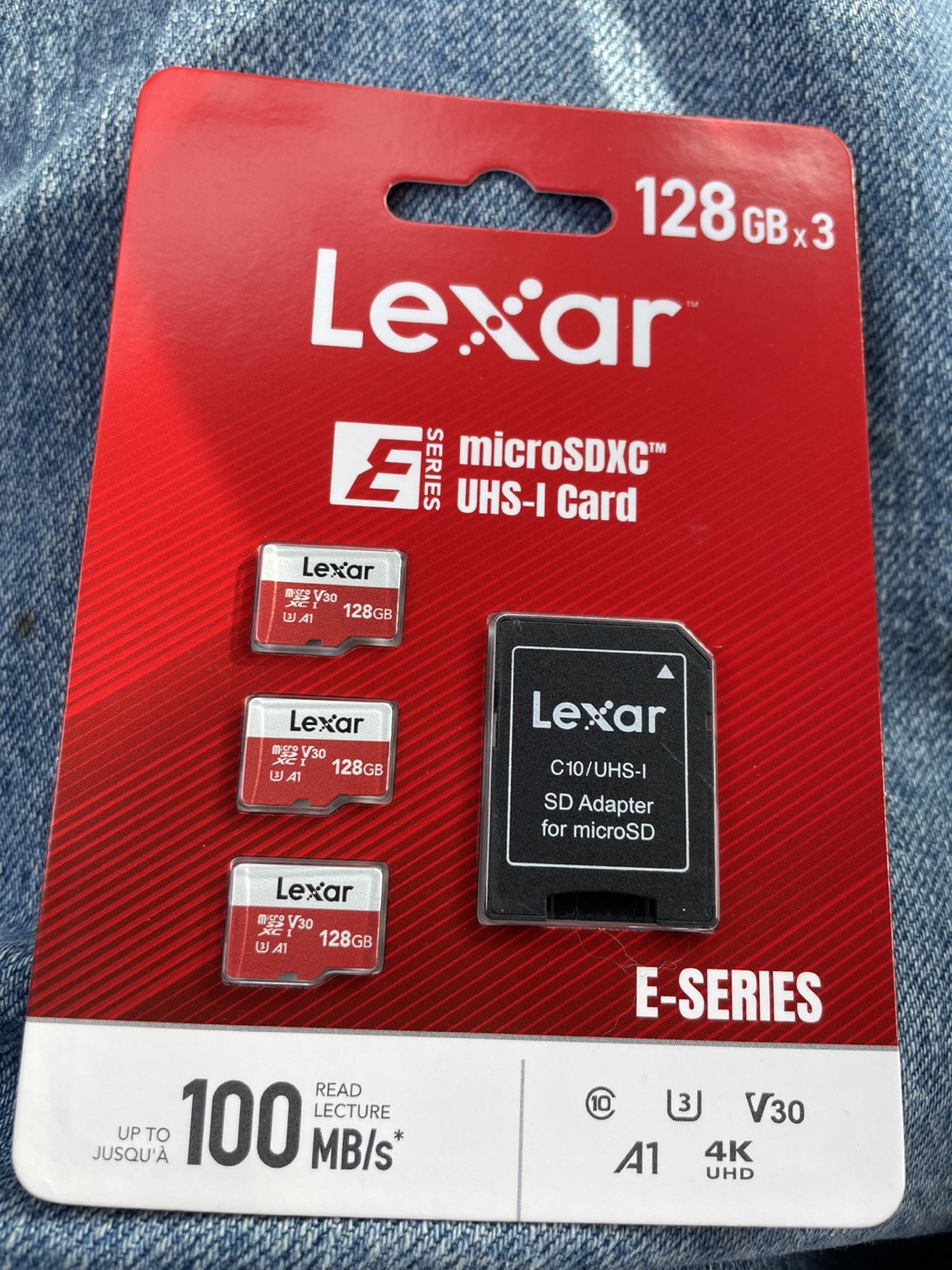 Lexar 128GB microSDXC UHS-I Card with Adapter - E-Series