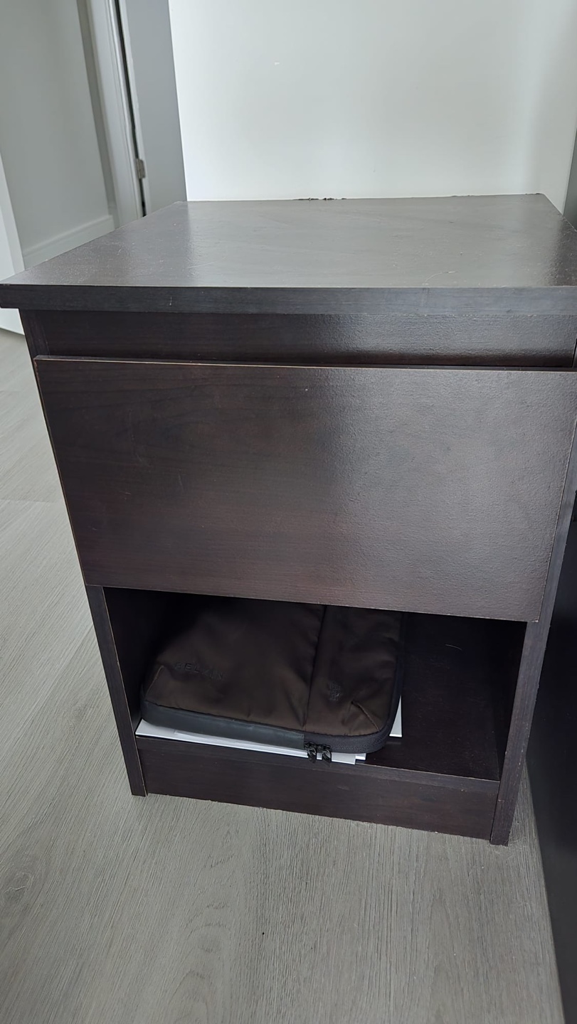 Dark Brown Desk and Nightstand Set - photo 3