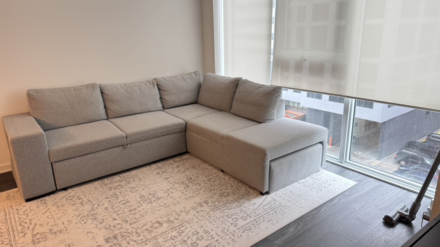 Structube sectional and storage couch