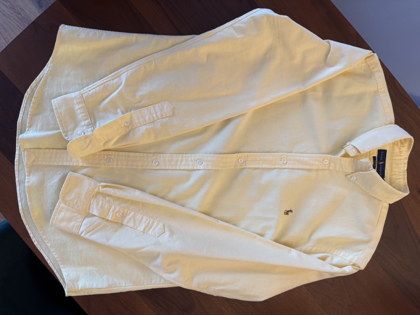 Men's Ralph Lauren Slim Fit Yellow Oxford Shirt - Size Large - photo 2