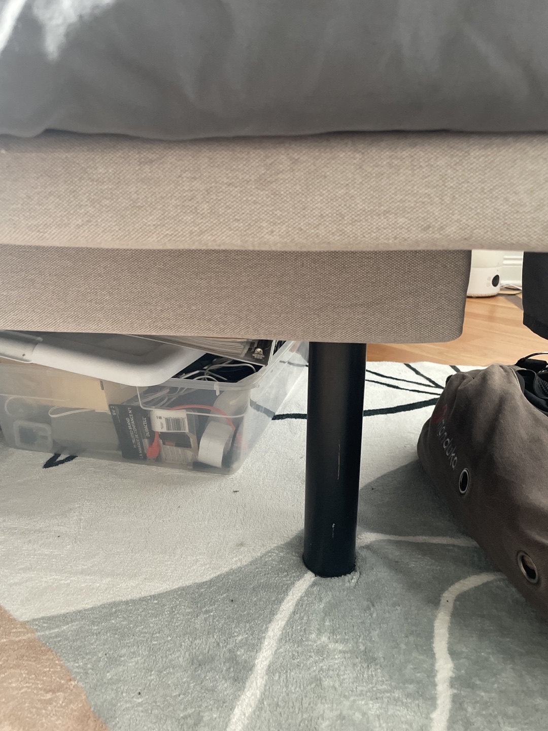 Grey Fabric queen adjustable Bed Frame