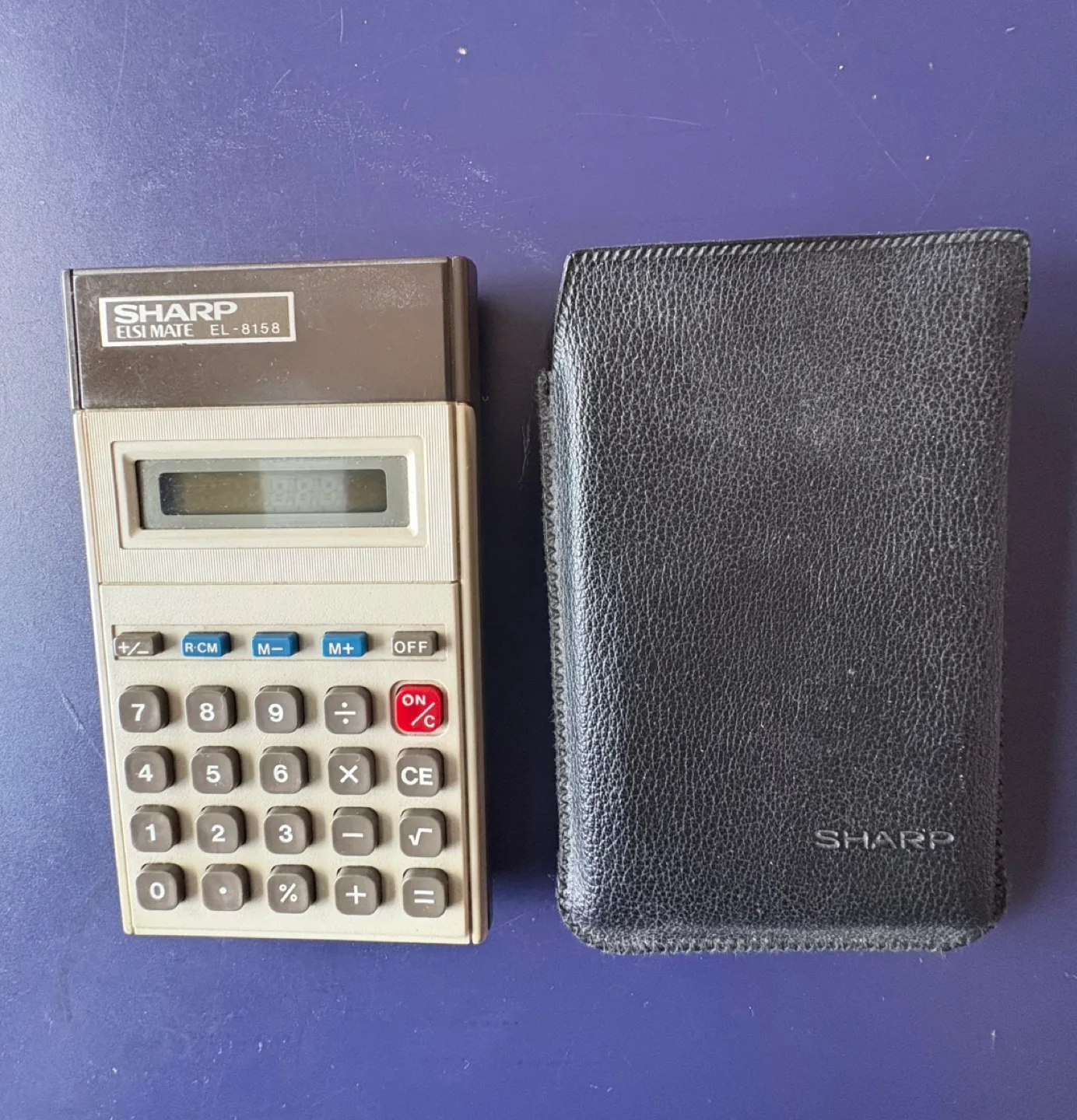 Vintage SHARP EL-8158 Elsi Mate Calculator with Case image indicator(2)