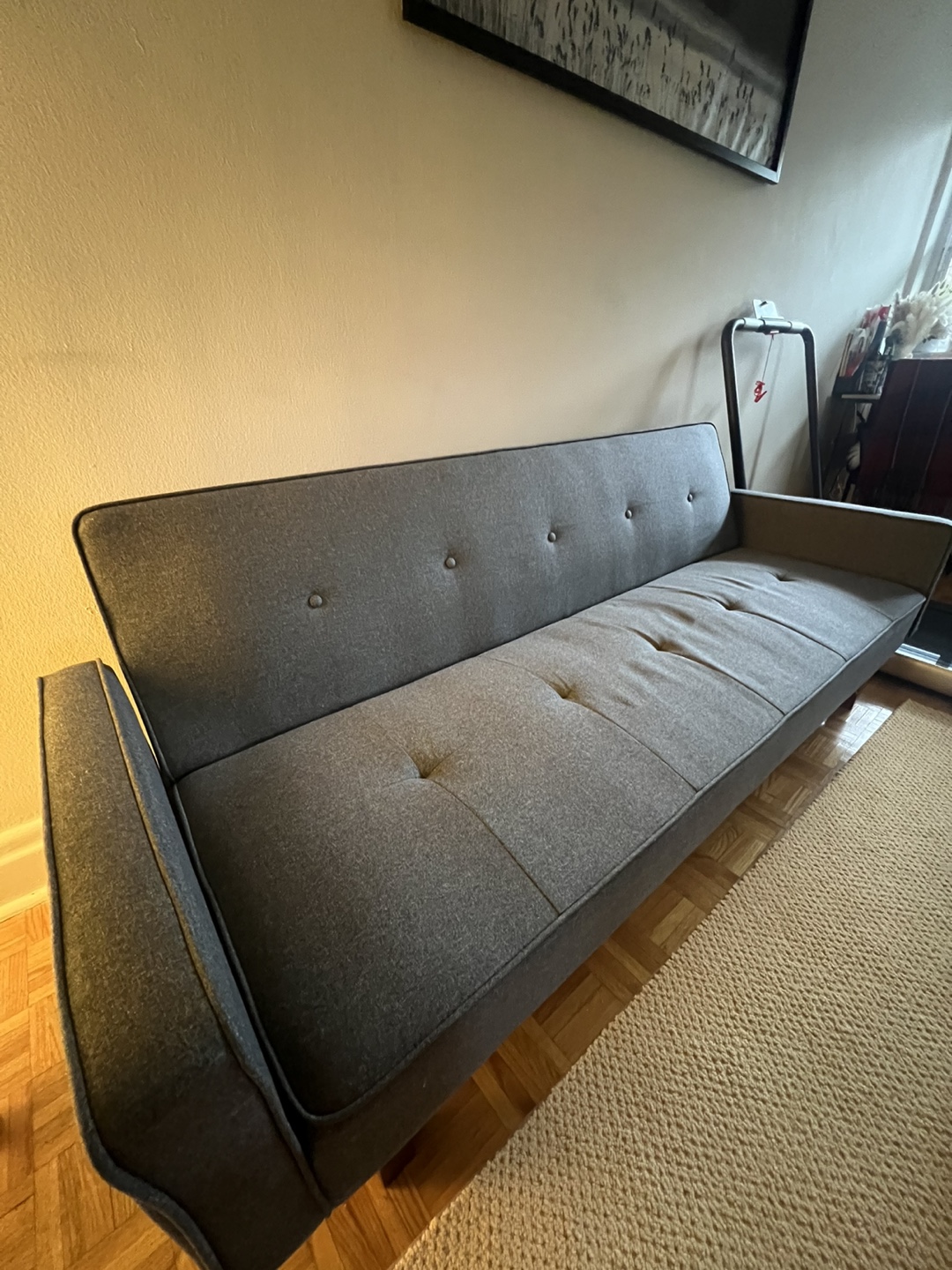 Grey Futon Sofa Bed - photo 2