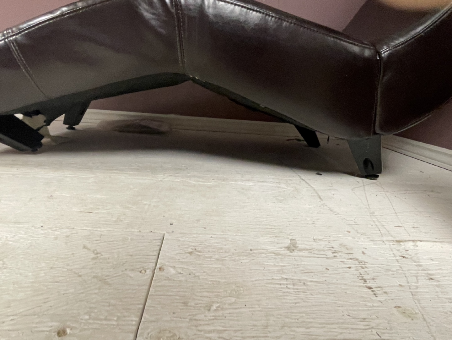 Modern Brown Faux Leather Chaise Lounge - photo 3