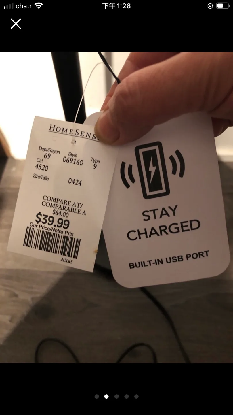 🥕💚 Homesense Black Desk Lamp with USB Port image indicator(3)