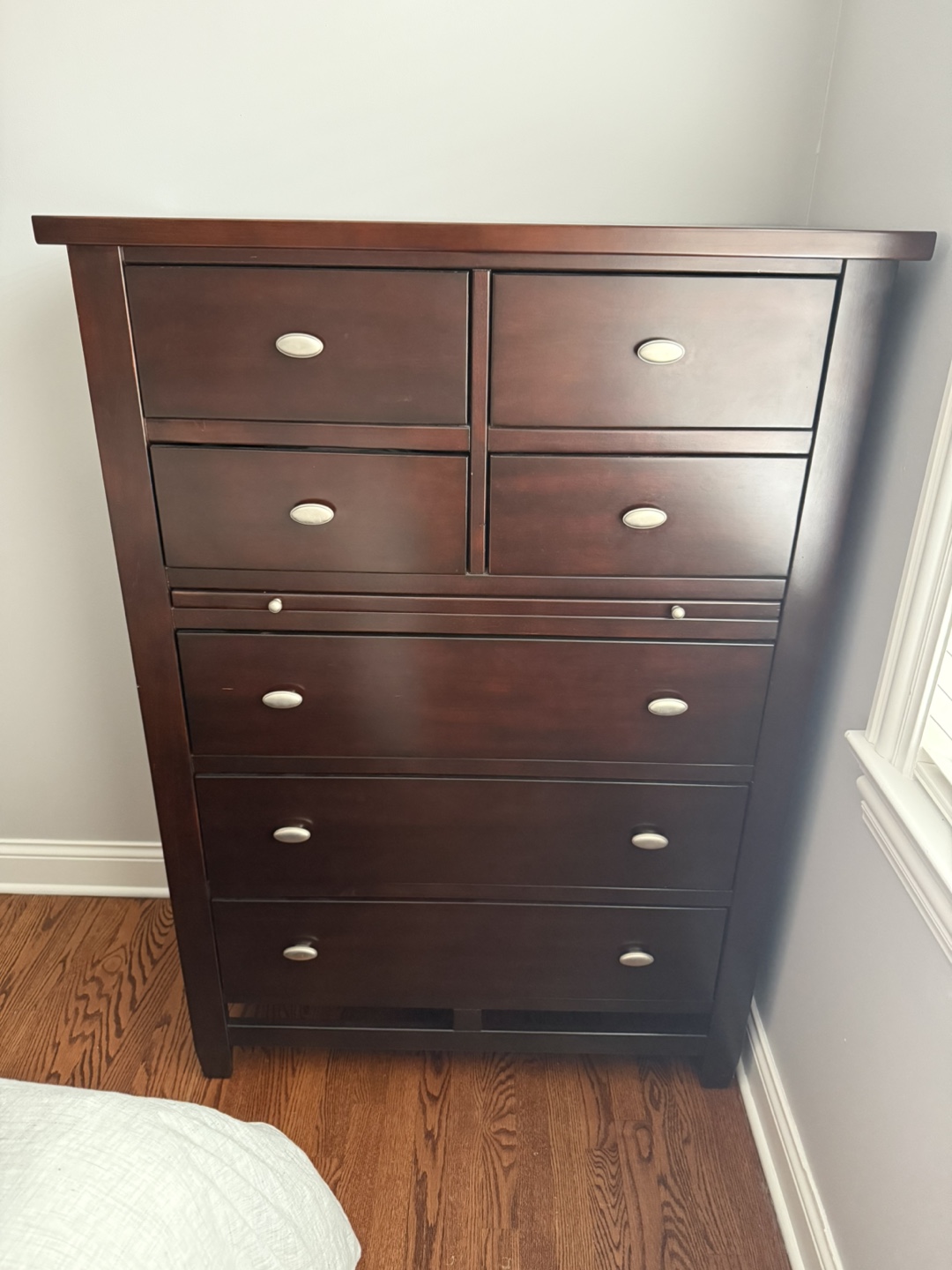 Dark Brown Wood Chest of Drawers