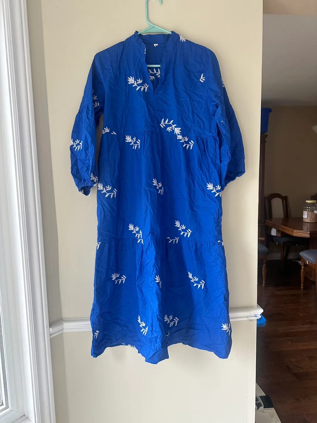 Royal Blue Embroidered Midi Dress thumbnail