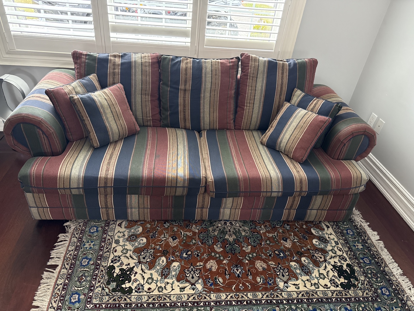 Striped Sofa with Pillows - photo 2