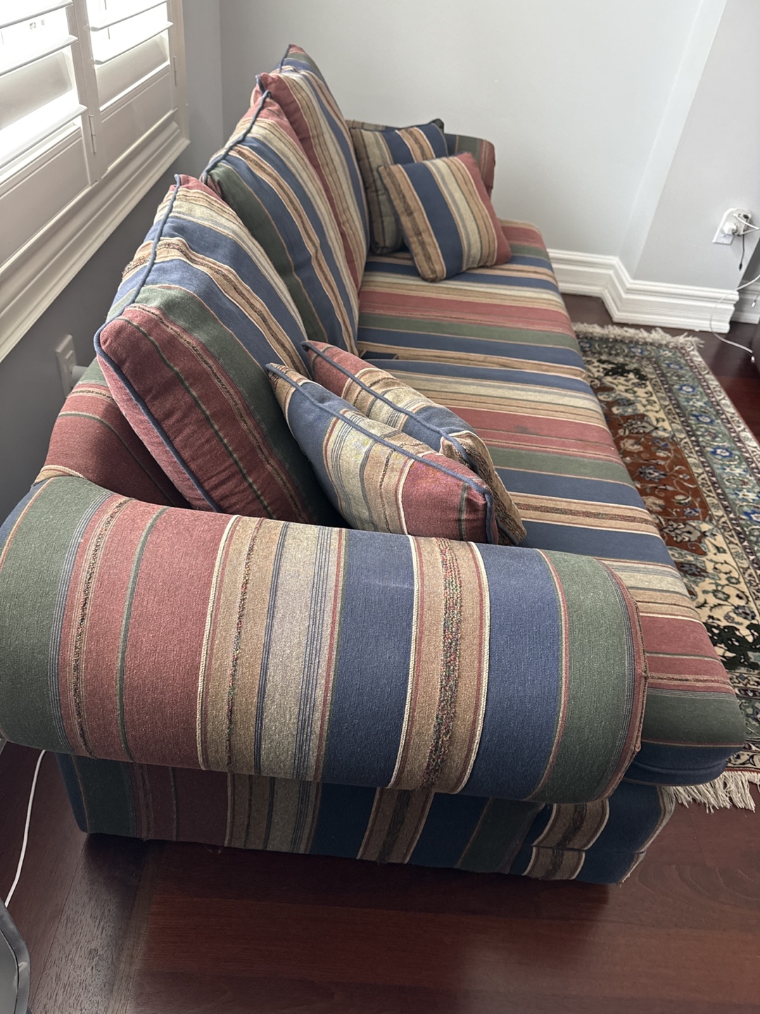 Striped Sofa with Pillows - photo 3