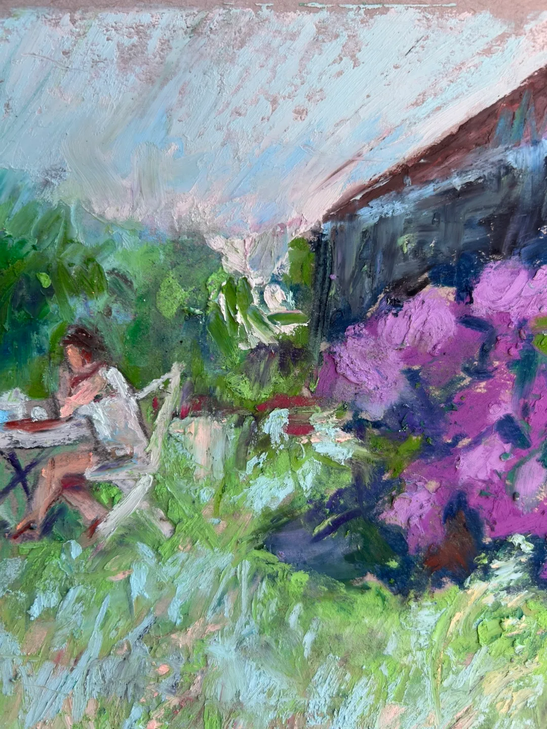 “Spring Brunch” Original Oil Pastel Painting image indicator(4)