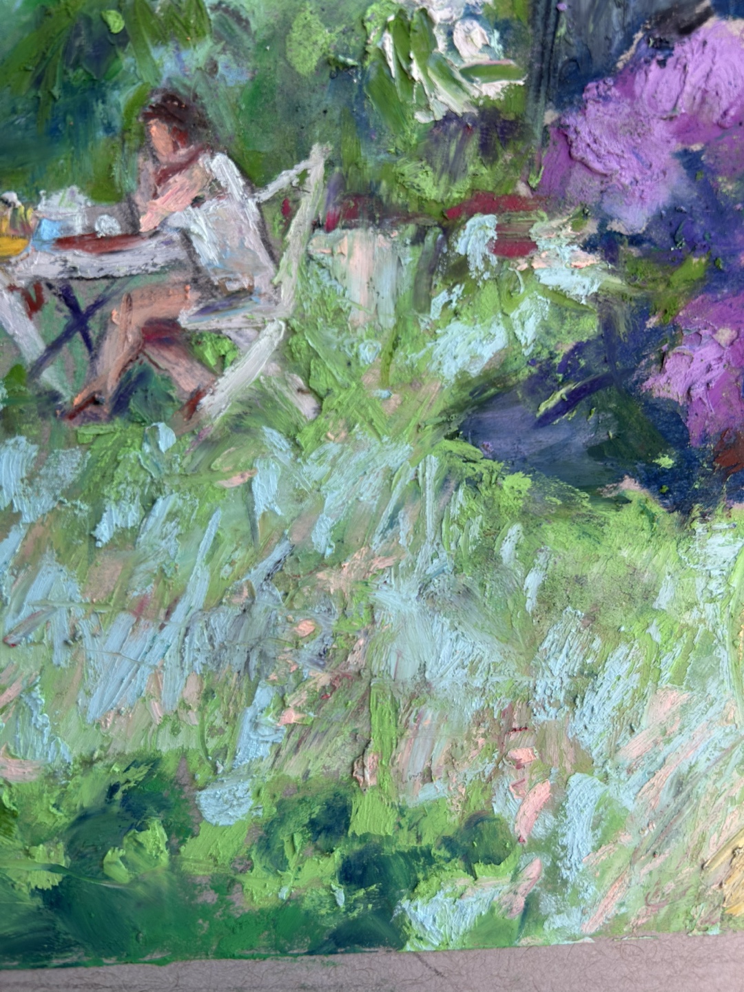 “Spring Brunch” Original Oil Pastel Painting - photo 5