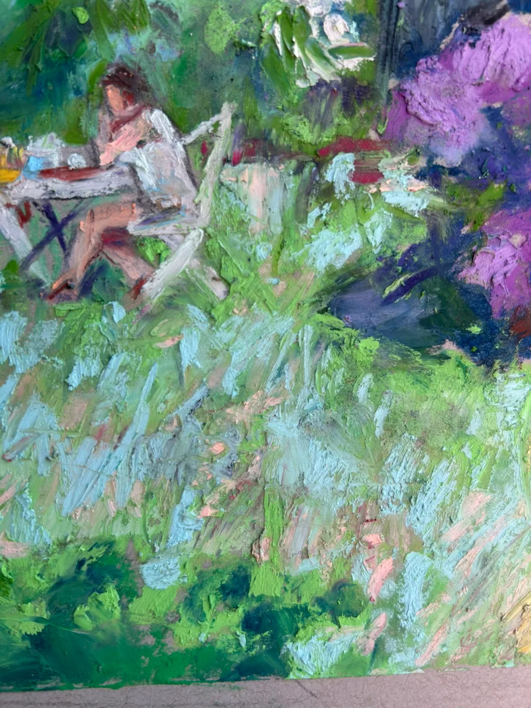 “Spring Brunch” Original Oil Pastel Painting image indicator(5)