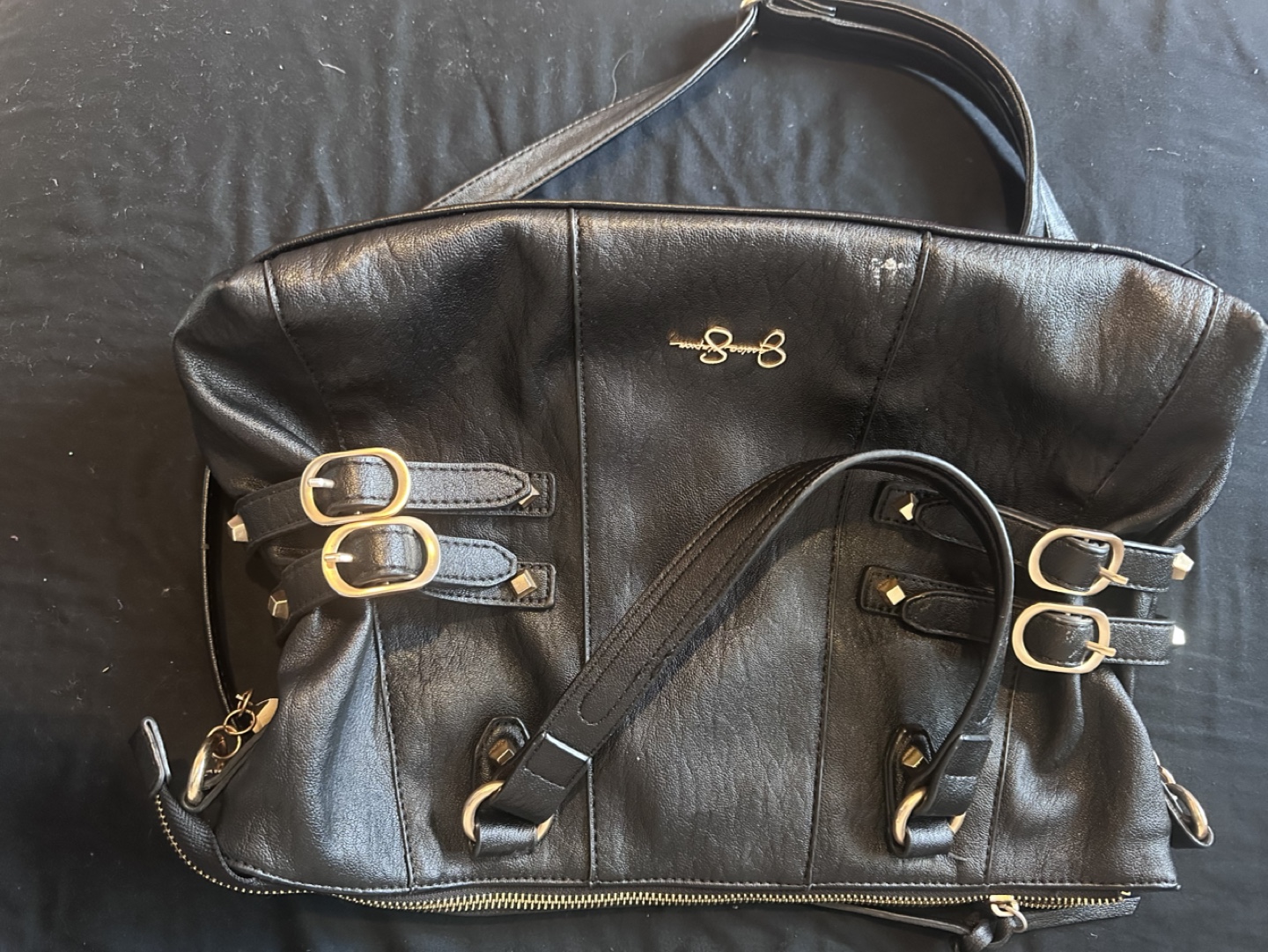 Black Leather Shoulder Bag