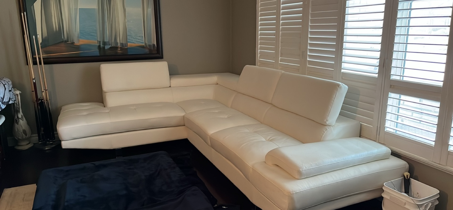 White Leather Sectional Sofa