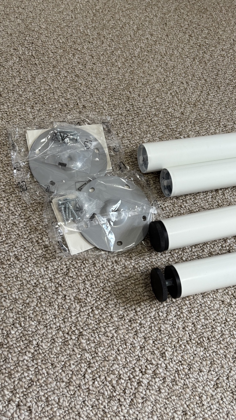 IKEA White Table Legs ADILS with Hardware - photo 2