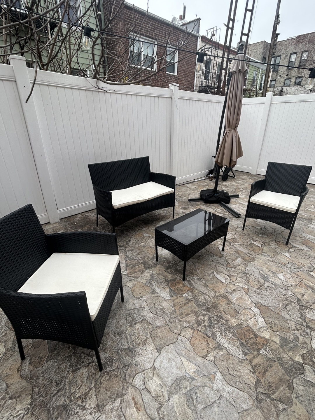 4-Piece Outdoor Patio Set with Cushions and Outdoor umbrella - photo 3