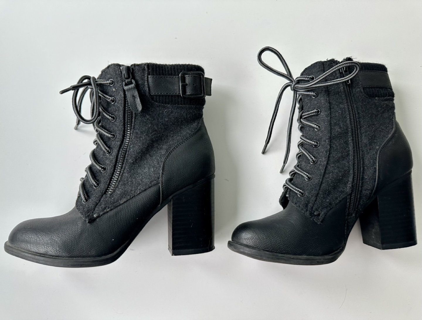 Black and Grey Women's Ankle Boots