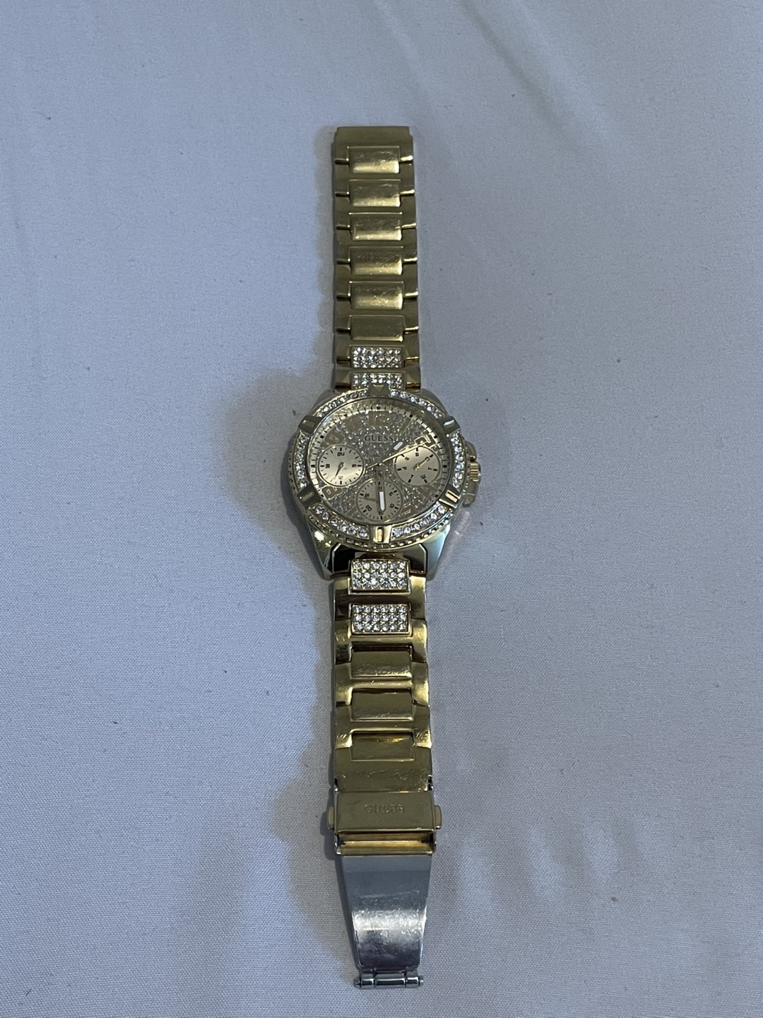 Guess Gold Tone Crystal Watch