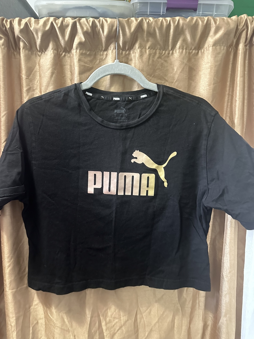 Puma Women's Black Crop Top Size Medium