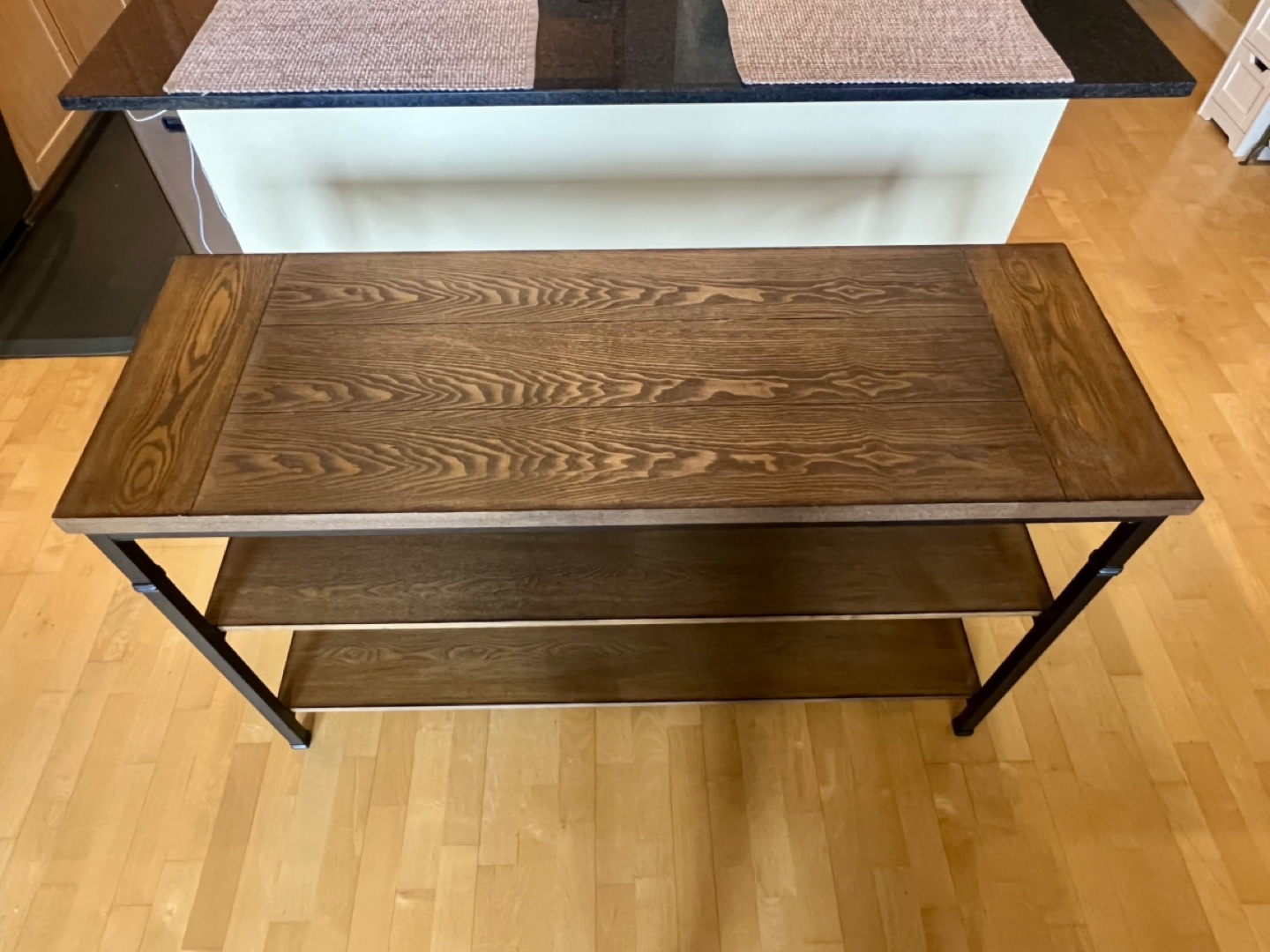 Two-Tier Console Table with Metal Frame - photo 2