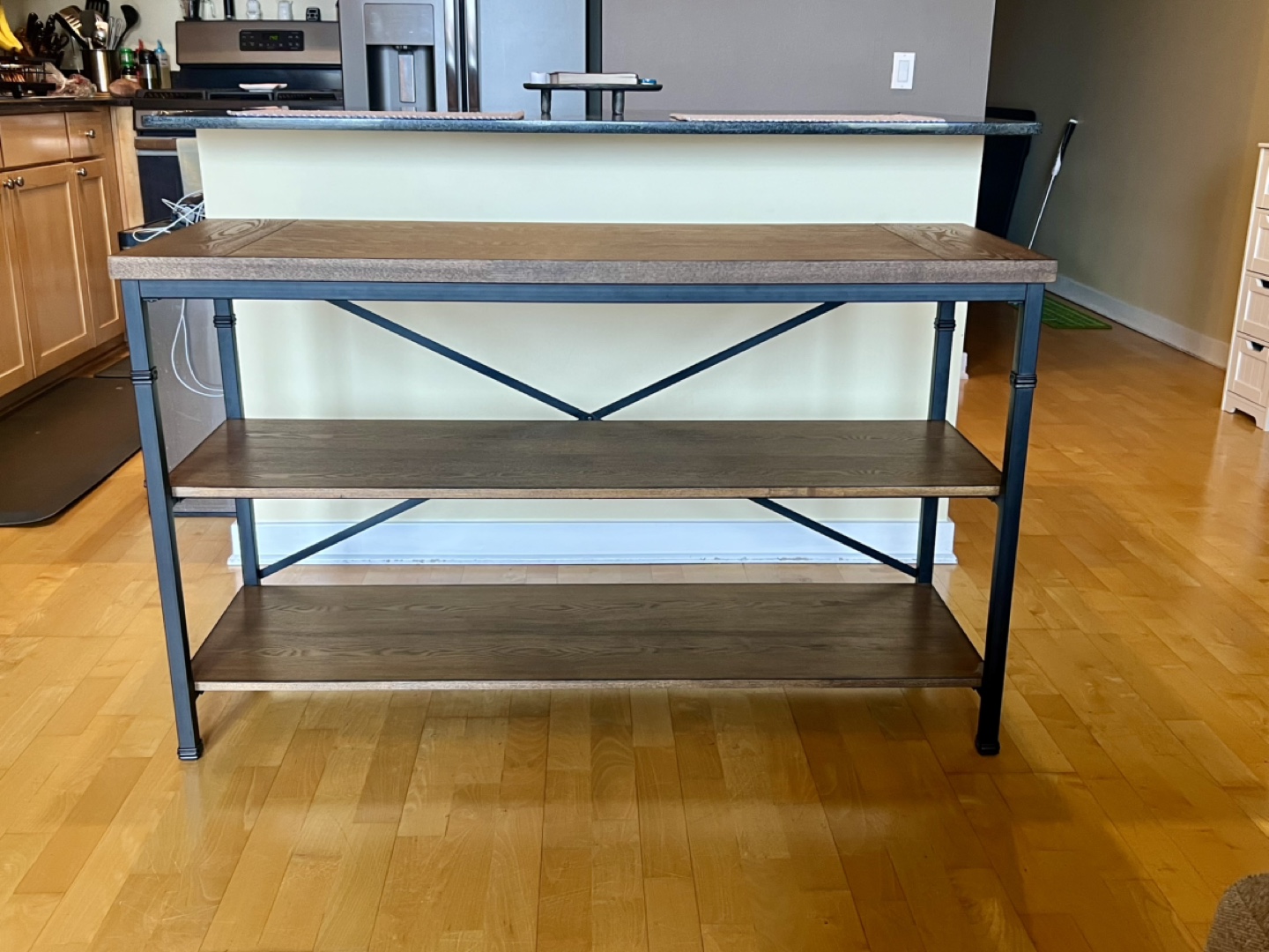 Two-Tier Console Table with Metal Frame