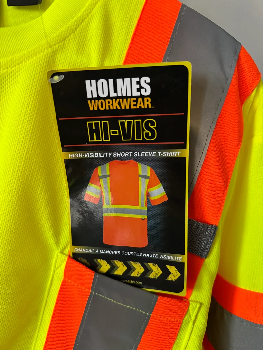 Holmes Workwear Hi-Vis Short Sleeve T-Shirt - L/G 💚 image indicator(2)