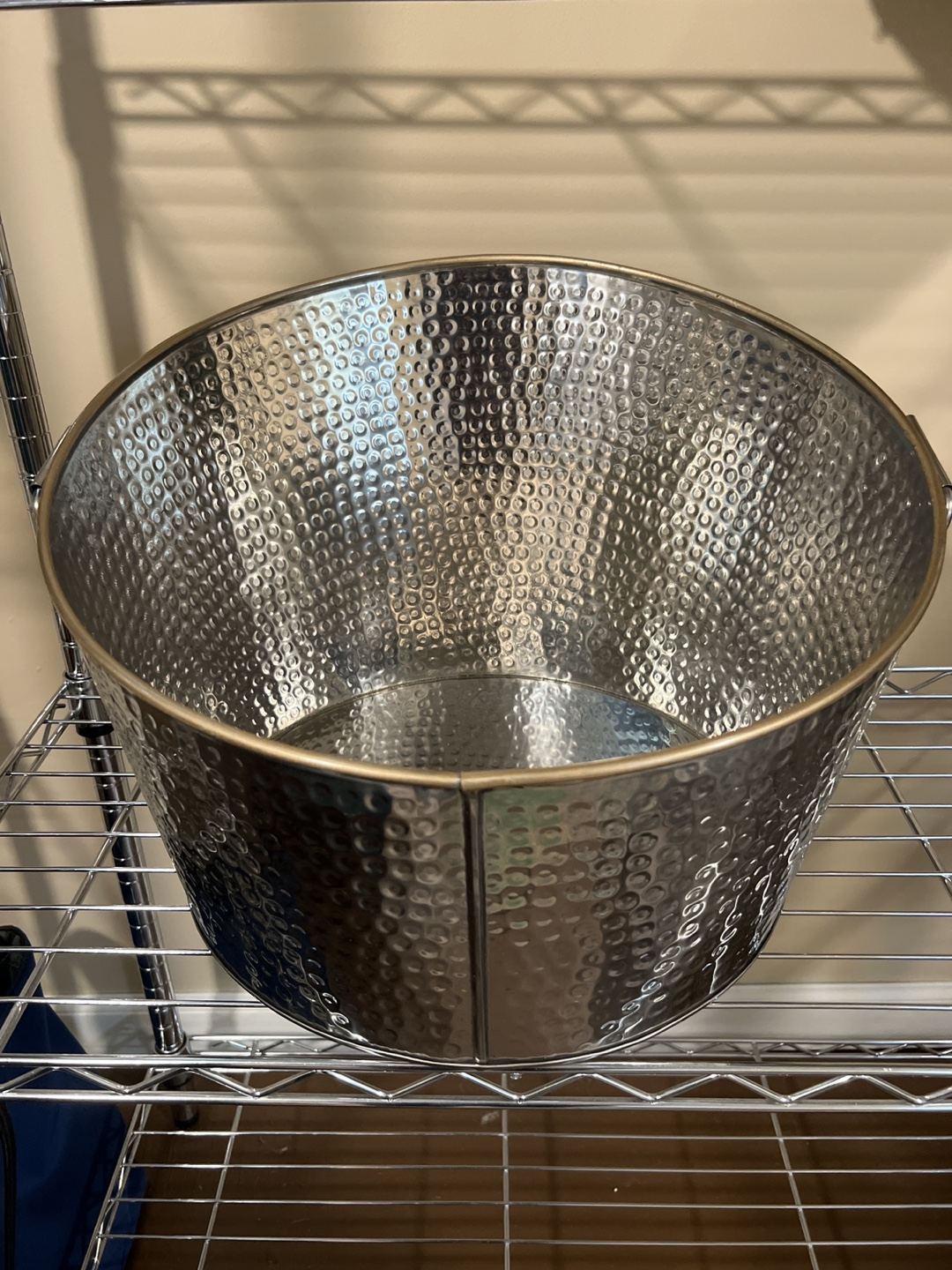 Large Metal Hammered Tub/ ice bucket