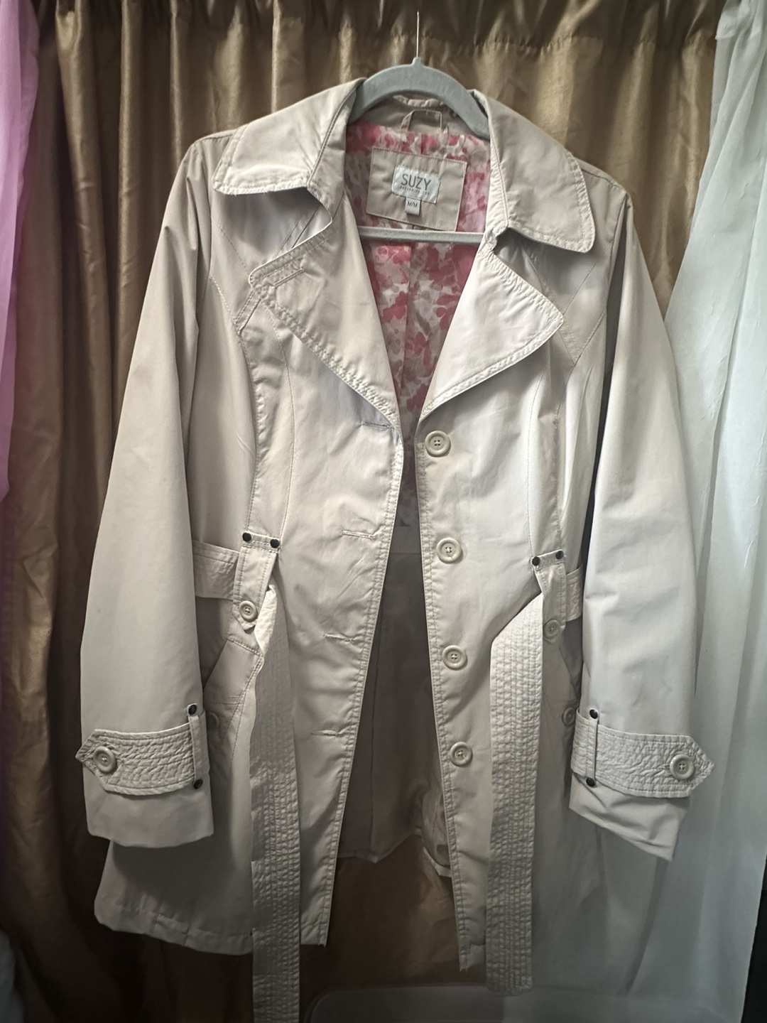 Suzy Shier Beige Trench Coat - Size M/M - photo 2