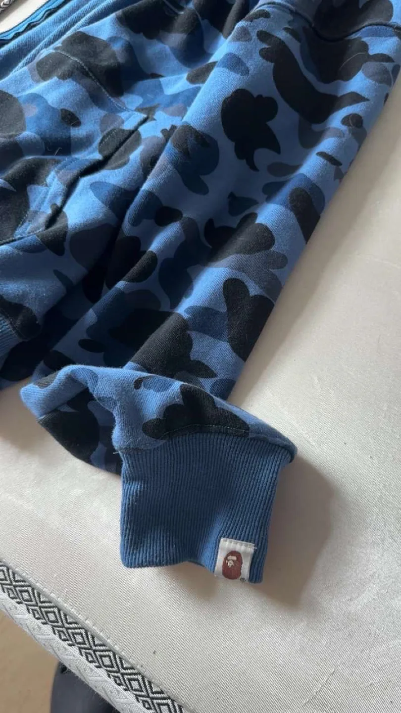 A Bathing Ape Blue Camo Shark Hoodie image indicator(4)