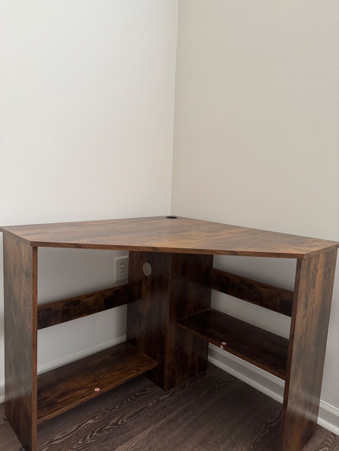 COSTWAY Corner Computer Desk - Brown