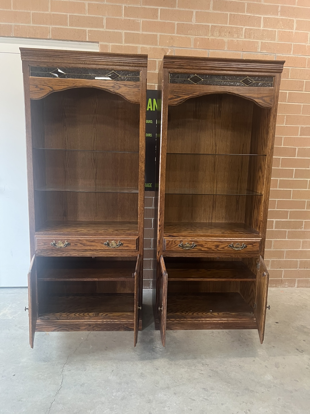 Set of 2 Bookshelves w/storage and lights - photo 4