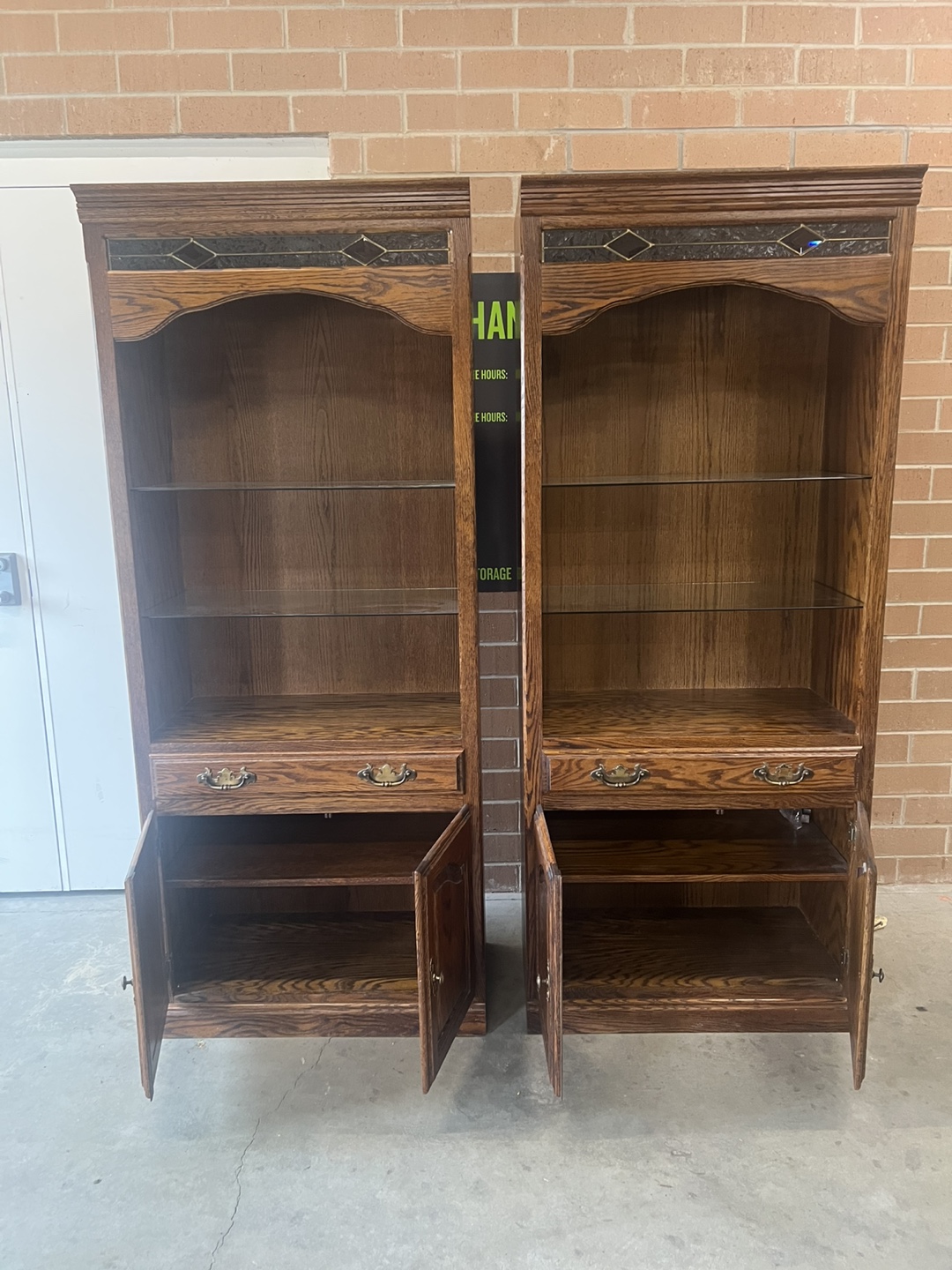 Set of 2 Bookshelves w/storage and lights - photo 2