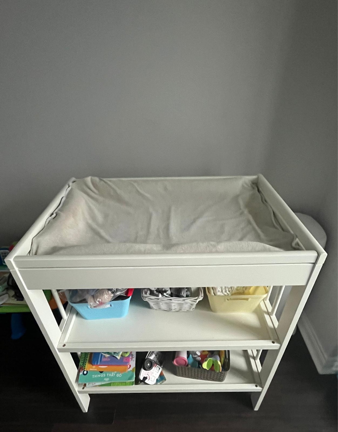 White Changing Table with Storage