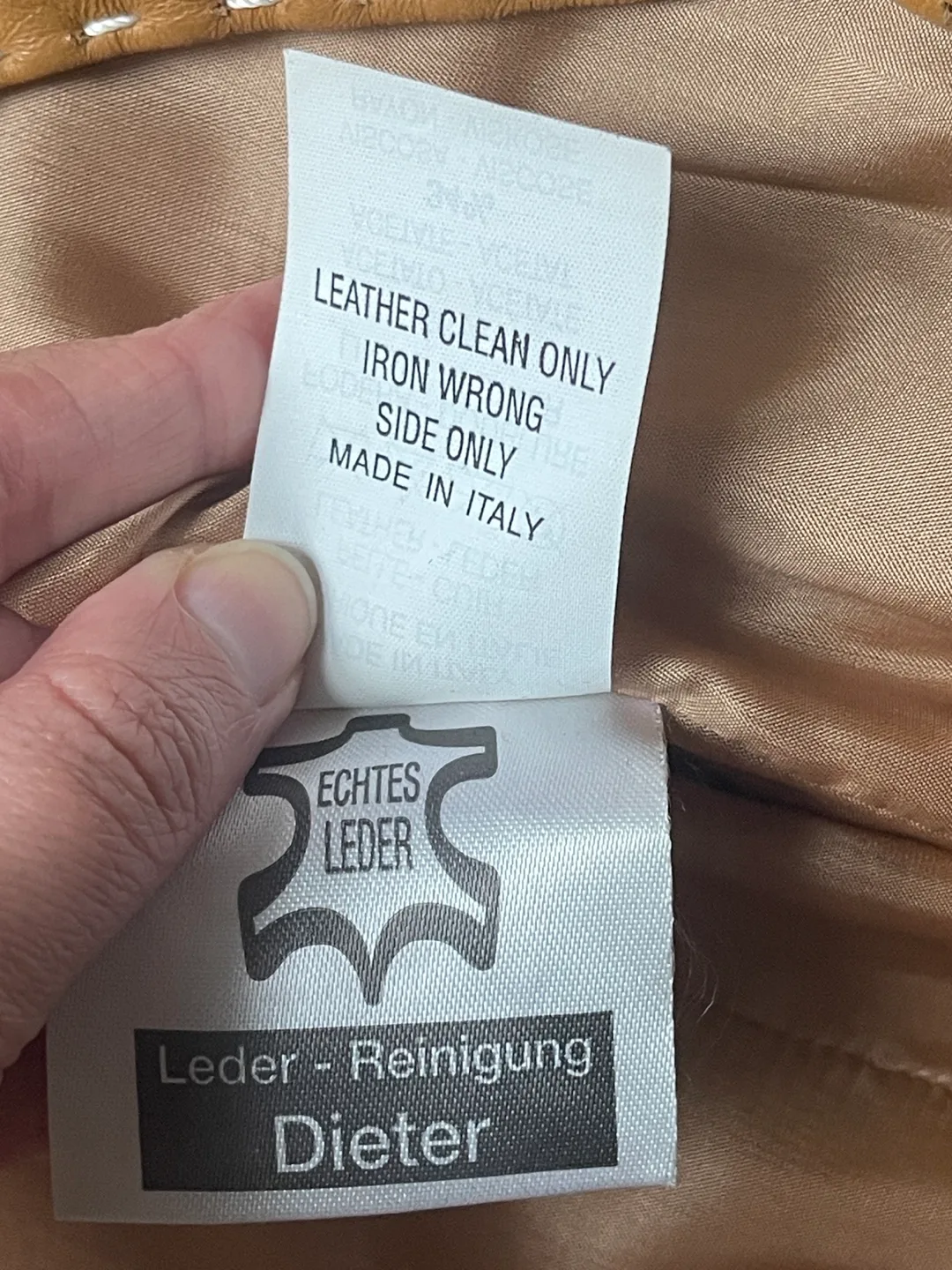 Joop! 90s Vintage Italian Leather Camel/Tan Coat size L image indicator(9)