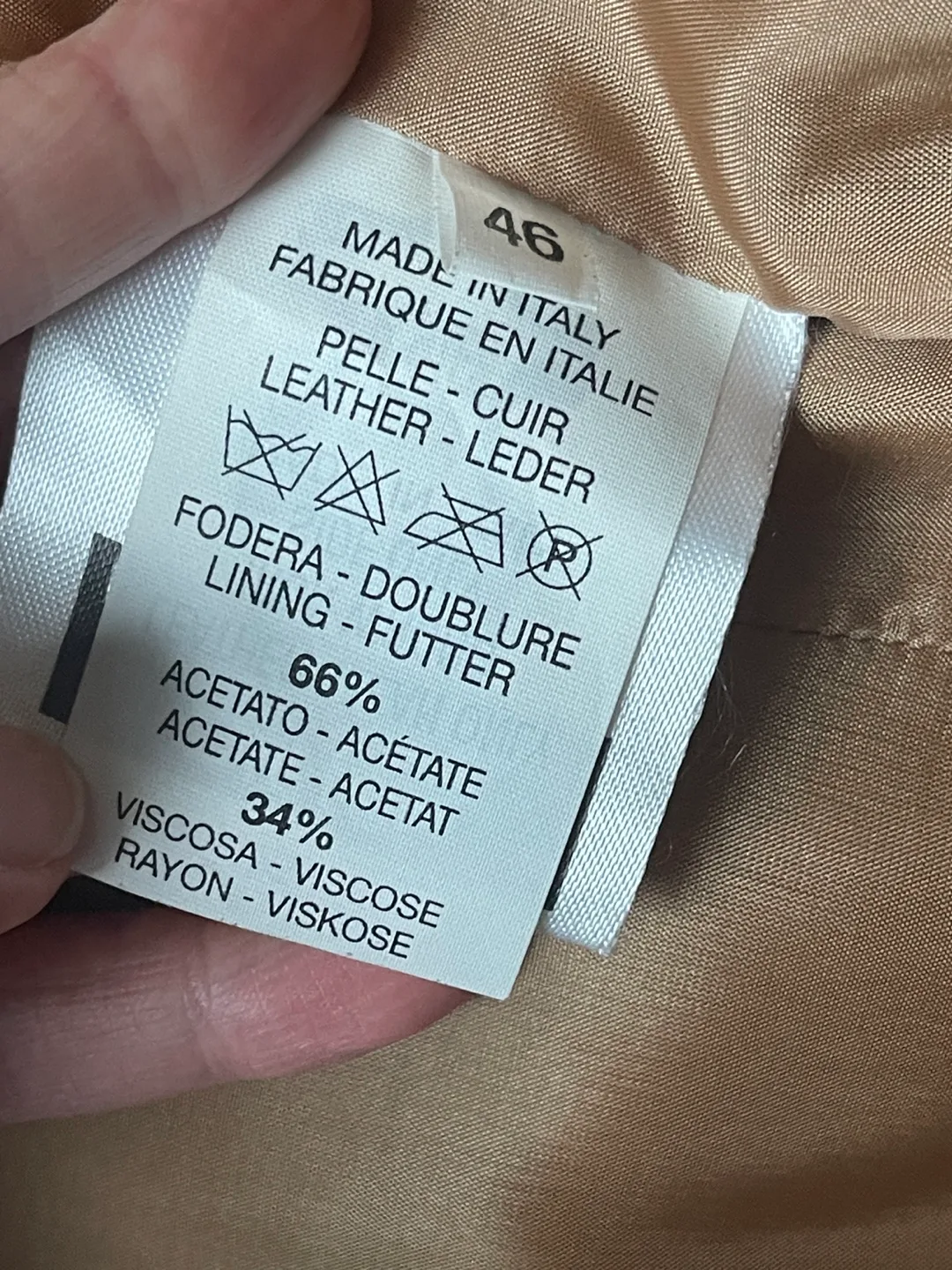 Joop! 90s Vintage Italian Leather Camel/Tan Coat size L image indicator(8)