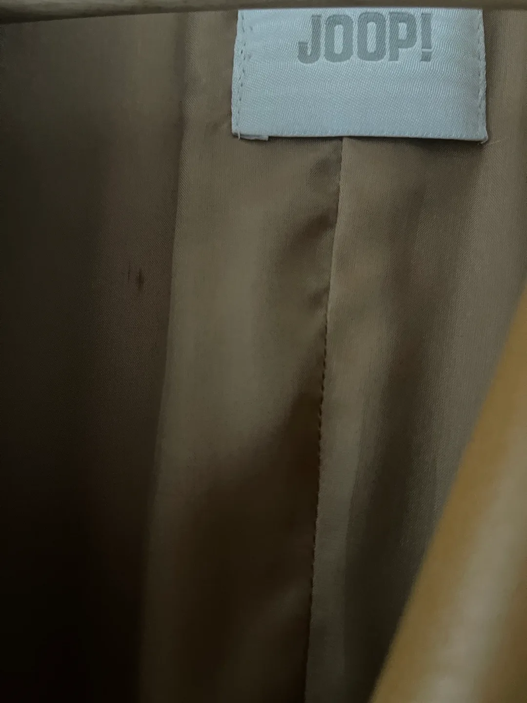 Joop! 90s Vintage Italian Leather Camel/Tan Coat size L image indicator(10)