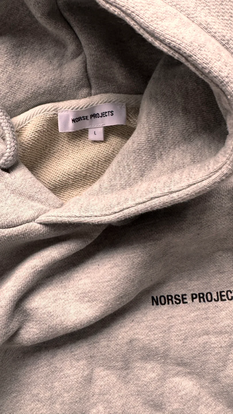 Norse Projects Arnes Logo Hoodie Grey image indicator(2)