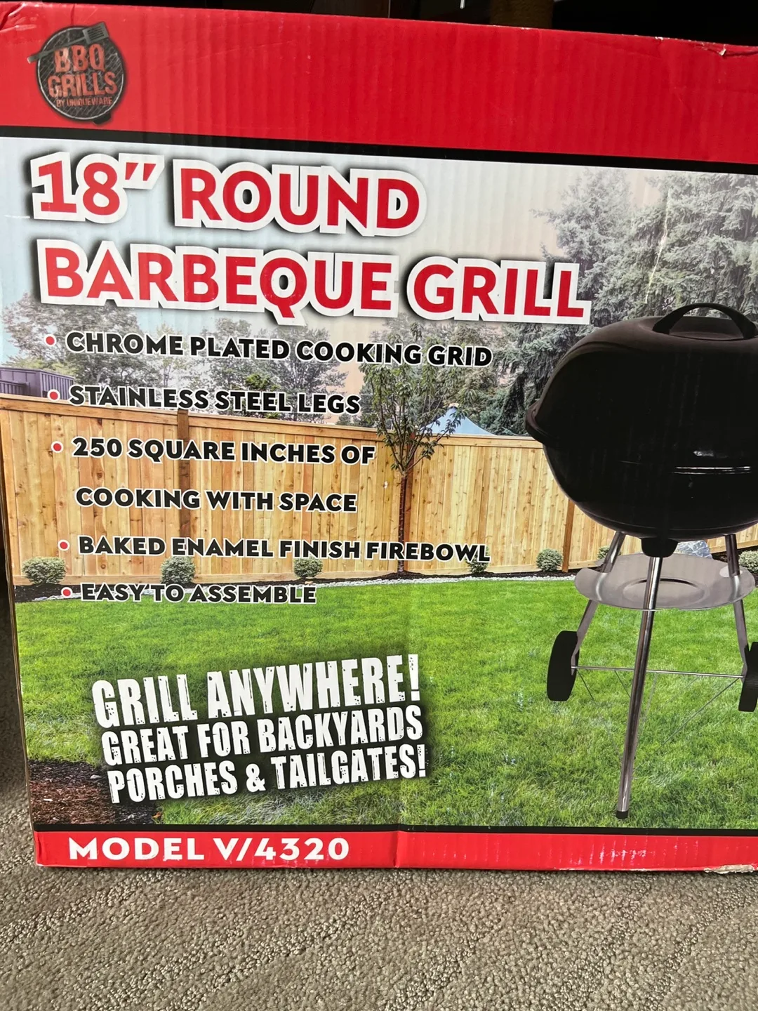 18" Round BBQ Grill - New in Box thumbnail