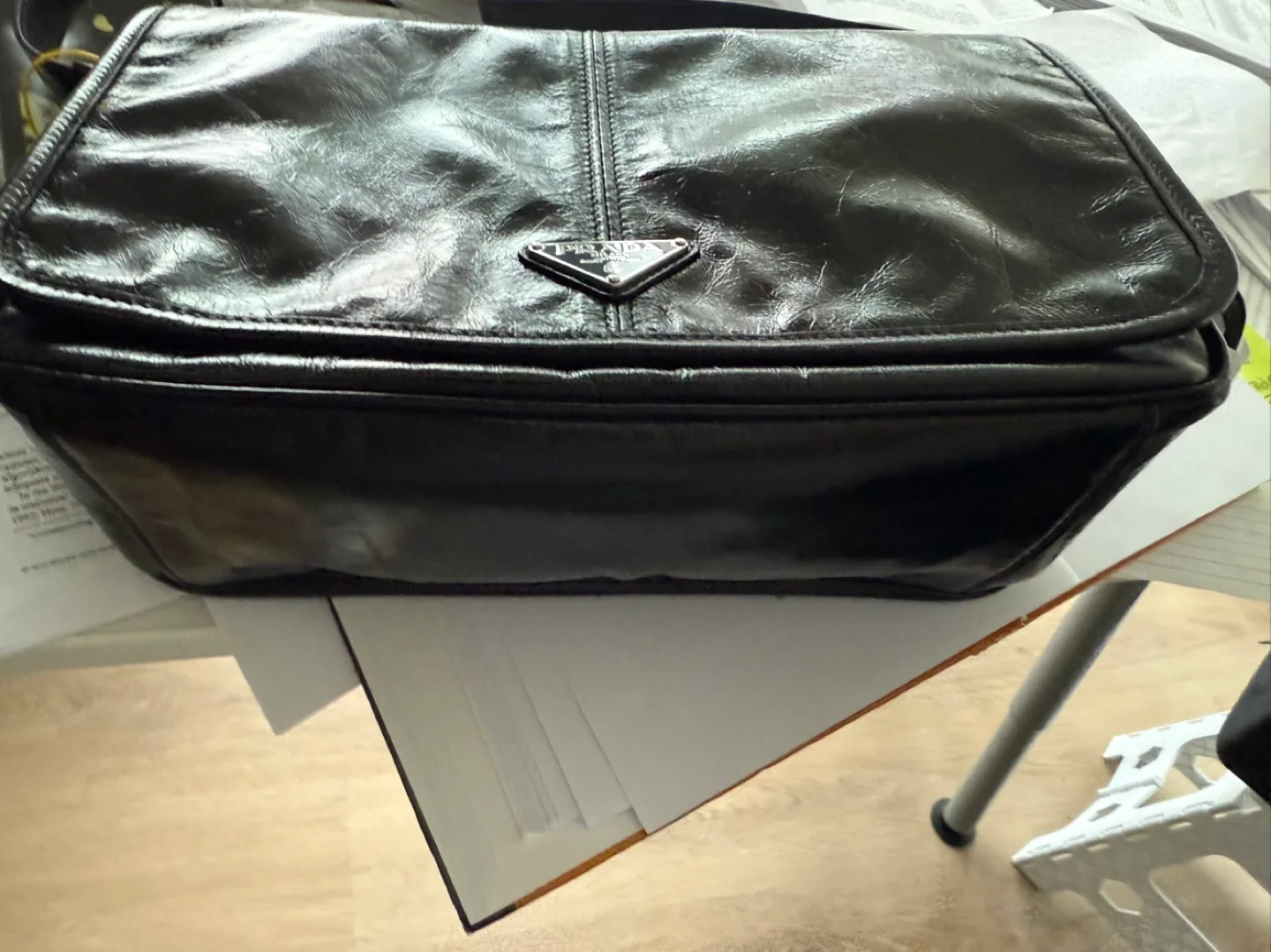 Prada Black Leather Shoulder Bag image indicator(2)