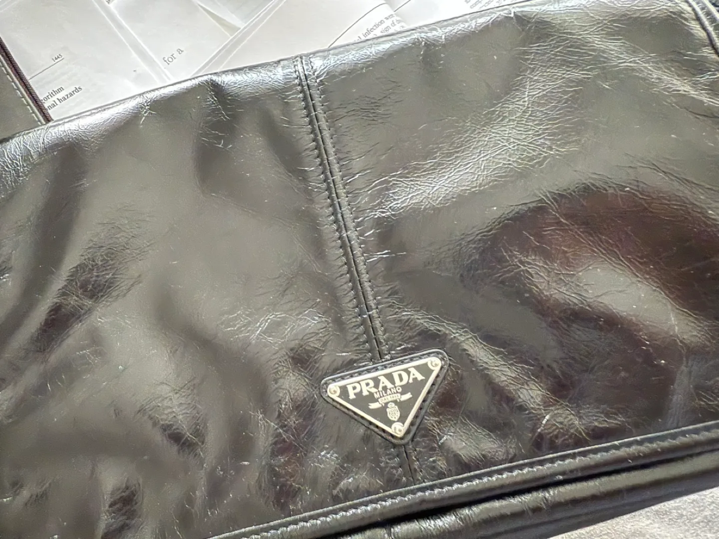 Prada Black Leather Shoulder Bag image indicator(4)