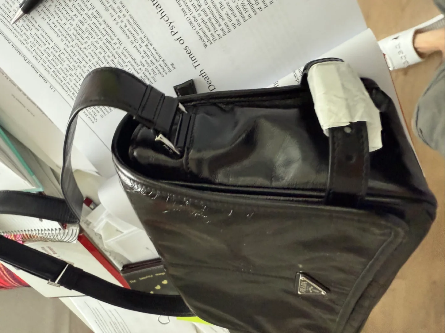 Prada Black Leather Shoulder Bag image indicator(3)