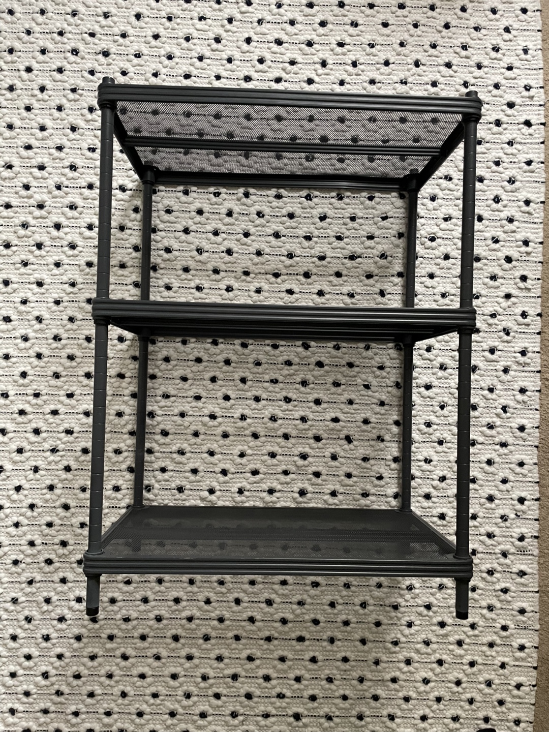 3-Tier Black Metal Shelf Organizer Rack