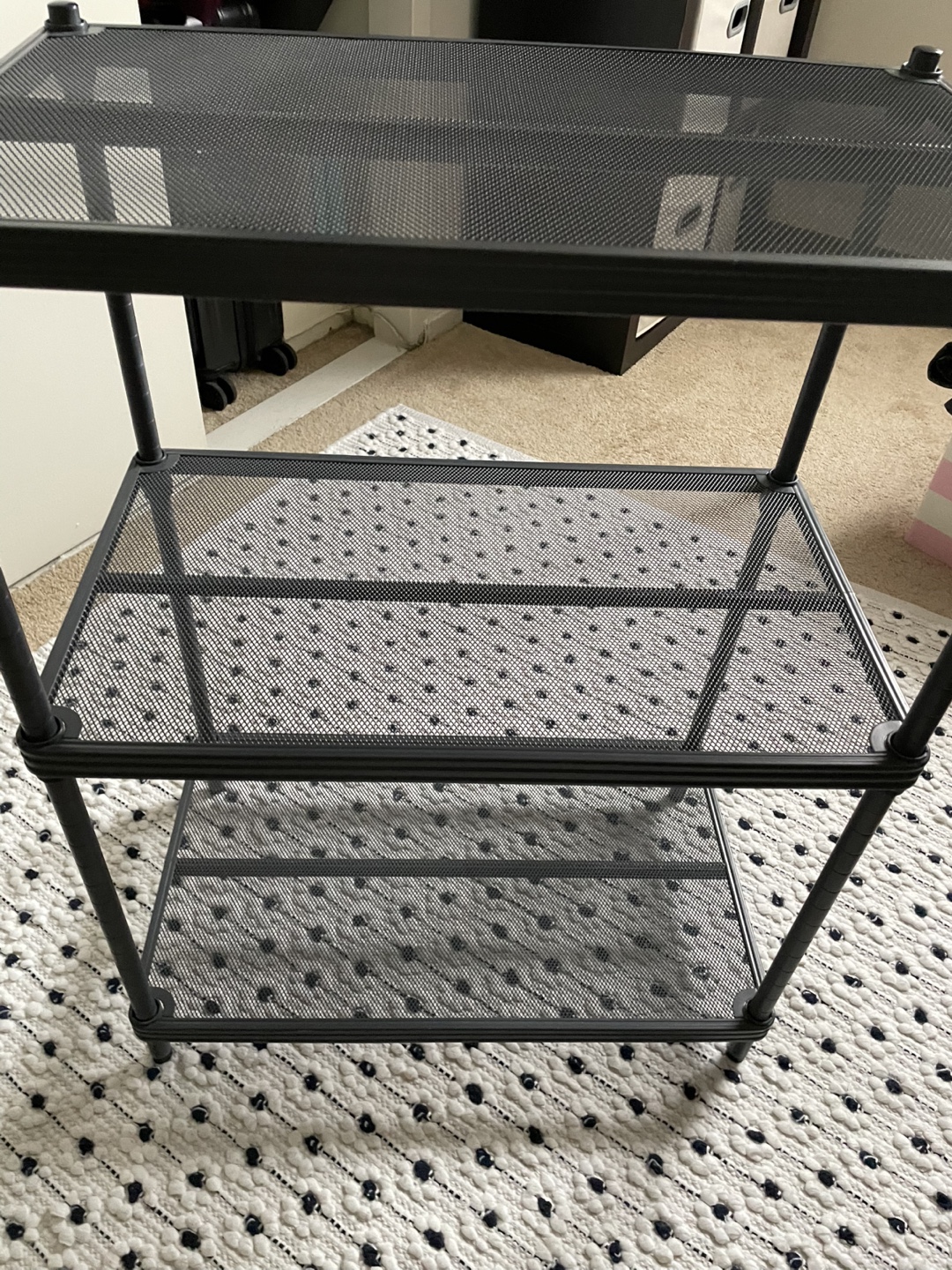 3-Tier Black Metal Shelf Organizer Rack - photo 4