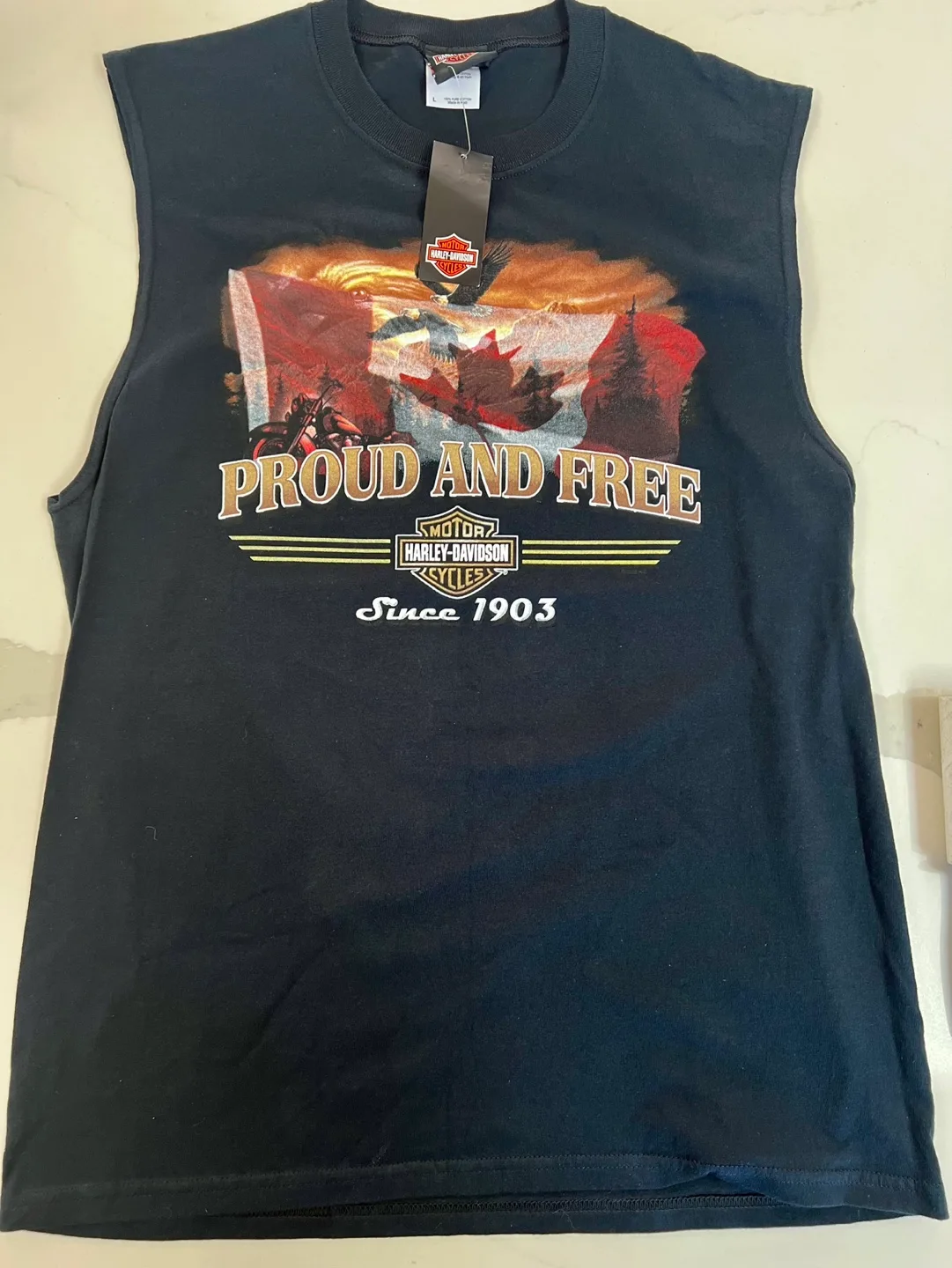 NWT. HARLEY DAVIDSON Proud and Free Tank Shirt Large image indicator(2)