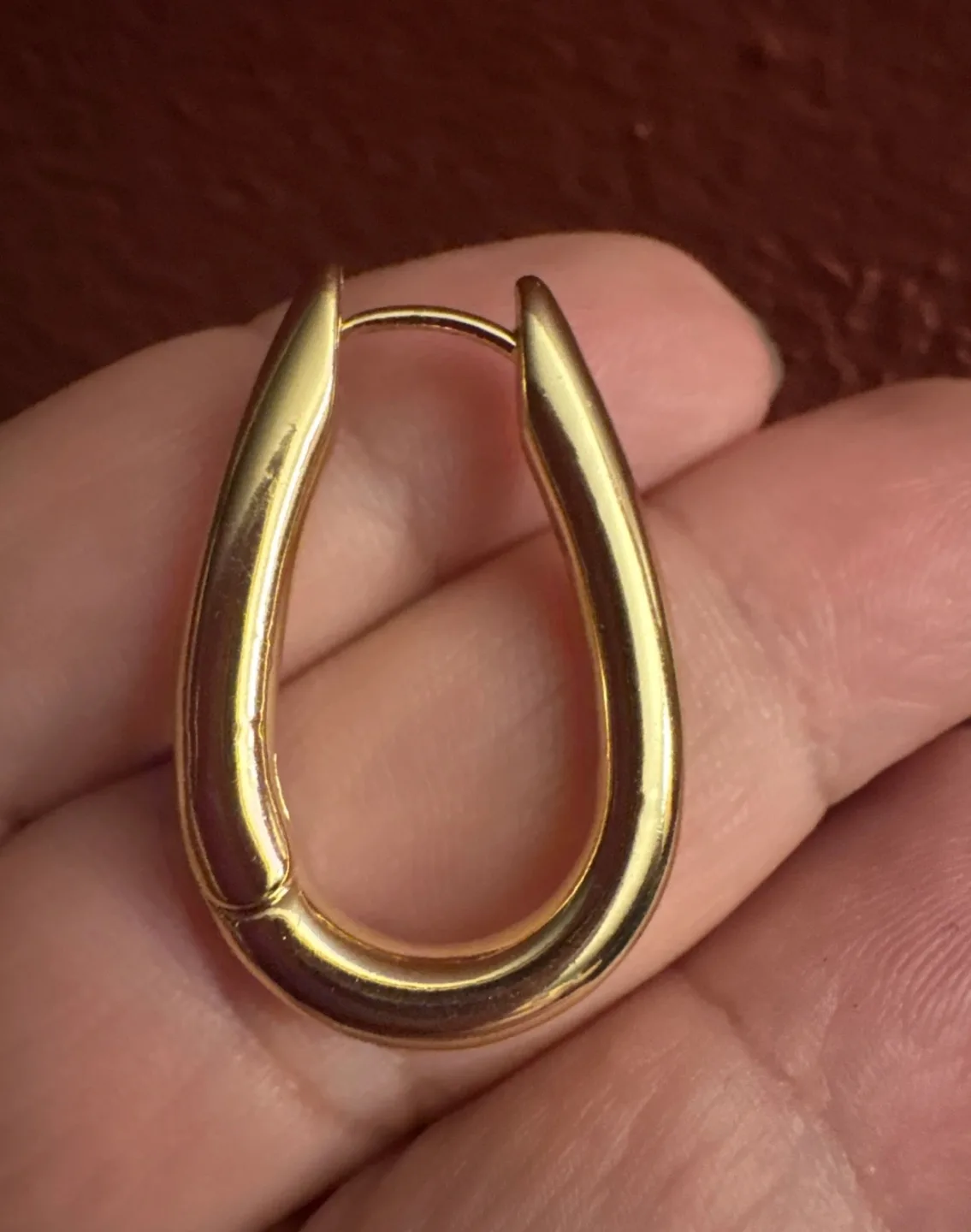 New 14K Gold SS Oval Hoop Earrings image indicator(5)