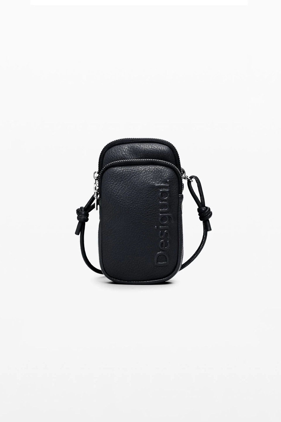 Desigual Black Leather Crossbody Phone Bag
