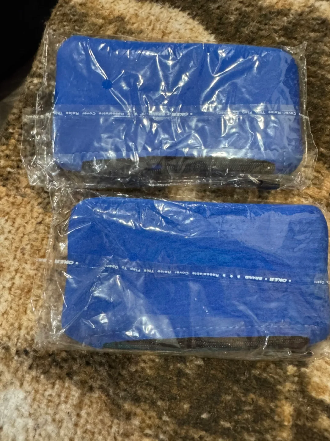 Two New Blue Neoprene glasses  Cases with Carabiner image indicator(2)