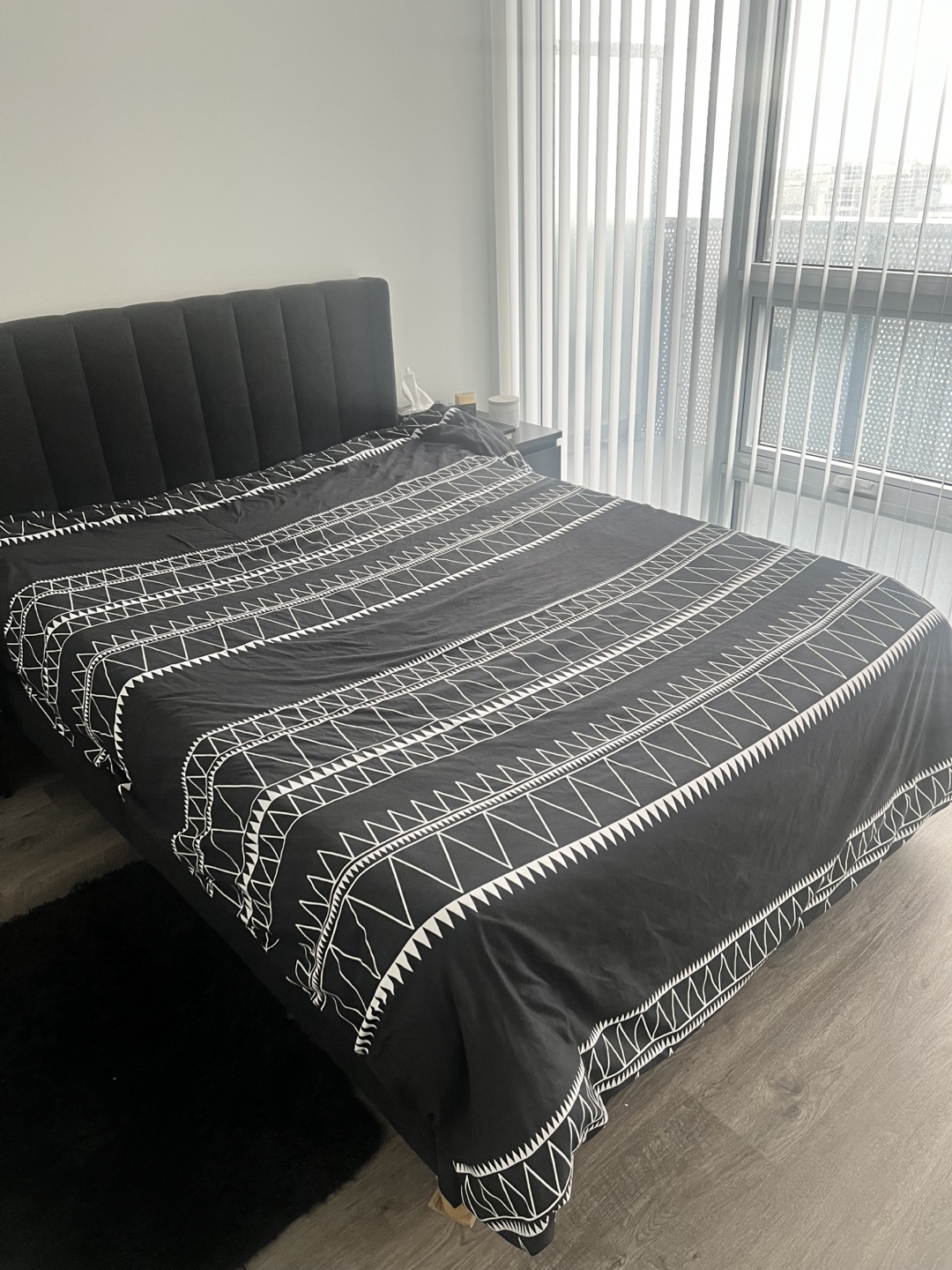 YUHUASHI Full Size Upholstered Bed Frame with Wooden Legs - photo 2