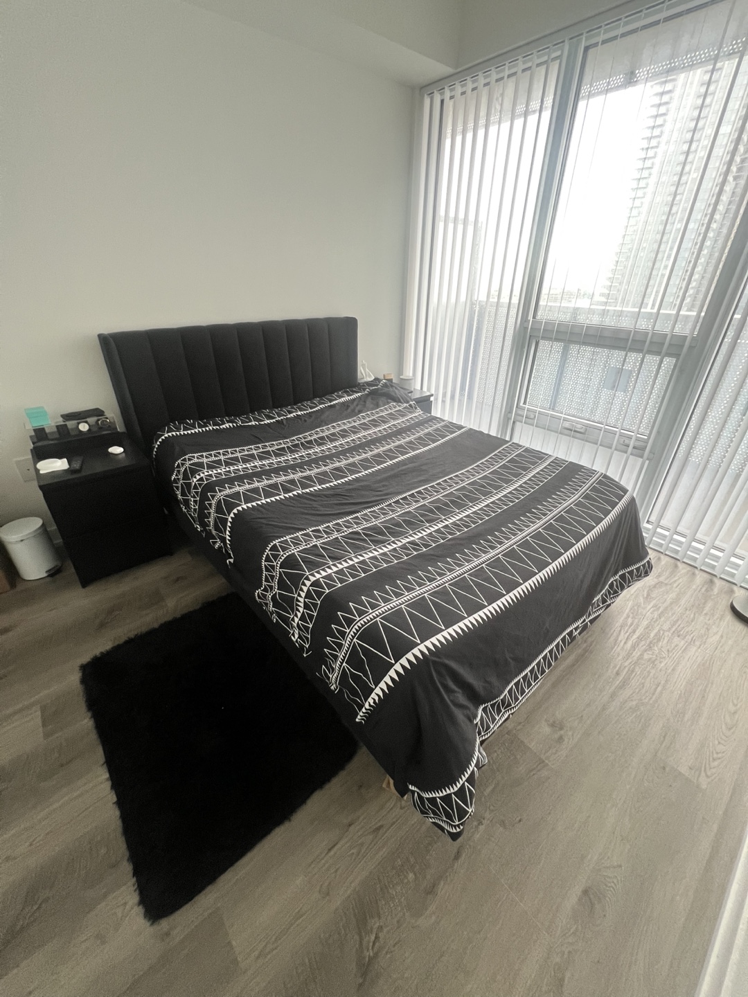 YUHUASHI Full Size Upholstered Bed Frame with Wooden Legs - photo 3